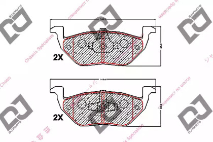 Комплект тормозных колодок DJ PARTS BP1705